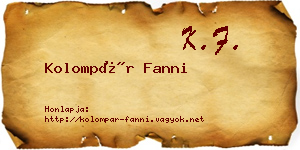 Kolompár Fanni névjegykártya