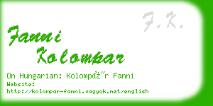 fanni kolompar business card